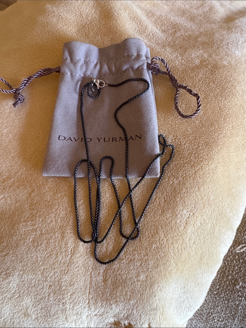 David Yurman 36” Darkened Black Sterling Silver Small Boxchain Necklace